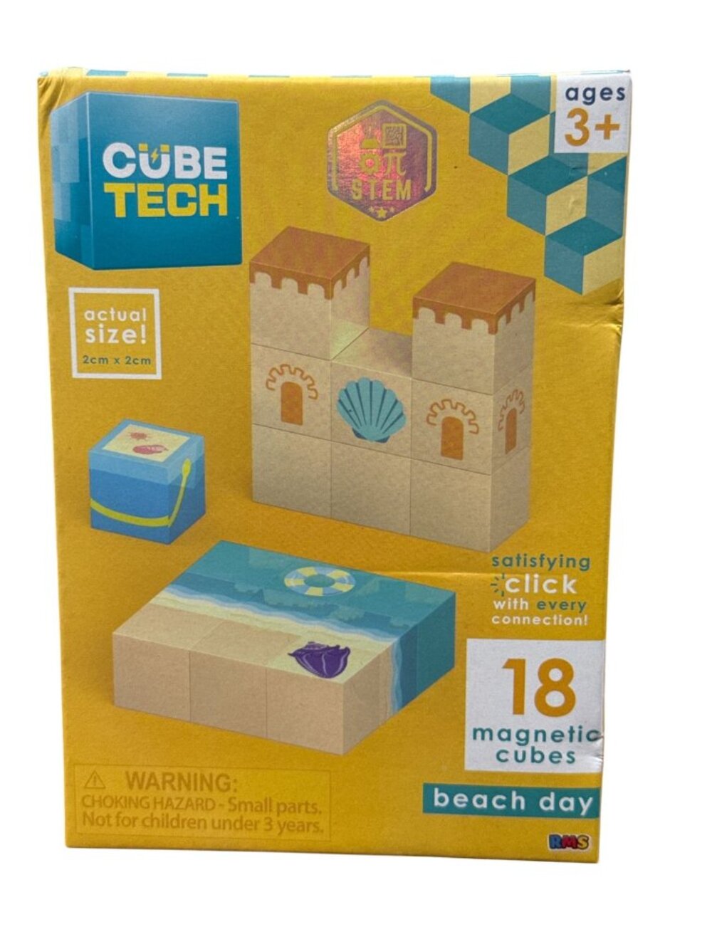 Cube Tech Magnetic Cubes Beach Day Set 18-Piece STEM Toy For Ages 3+